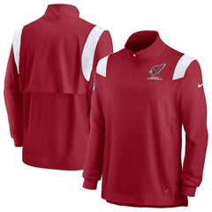 Nike Arizona Cardinals Sideline Coaches Chevron Lockup Quarter-Zip Top Cardinal