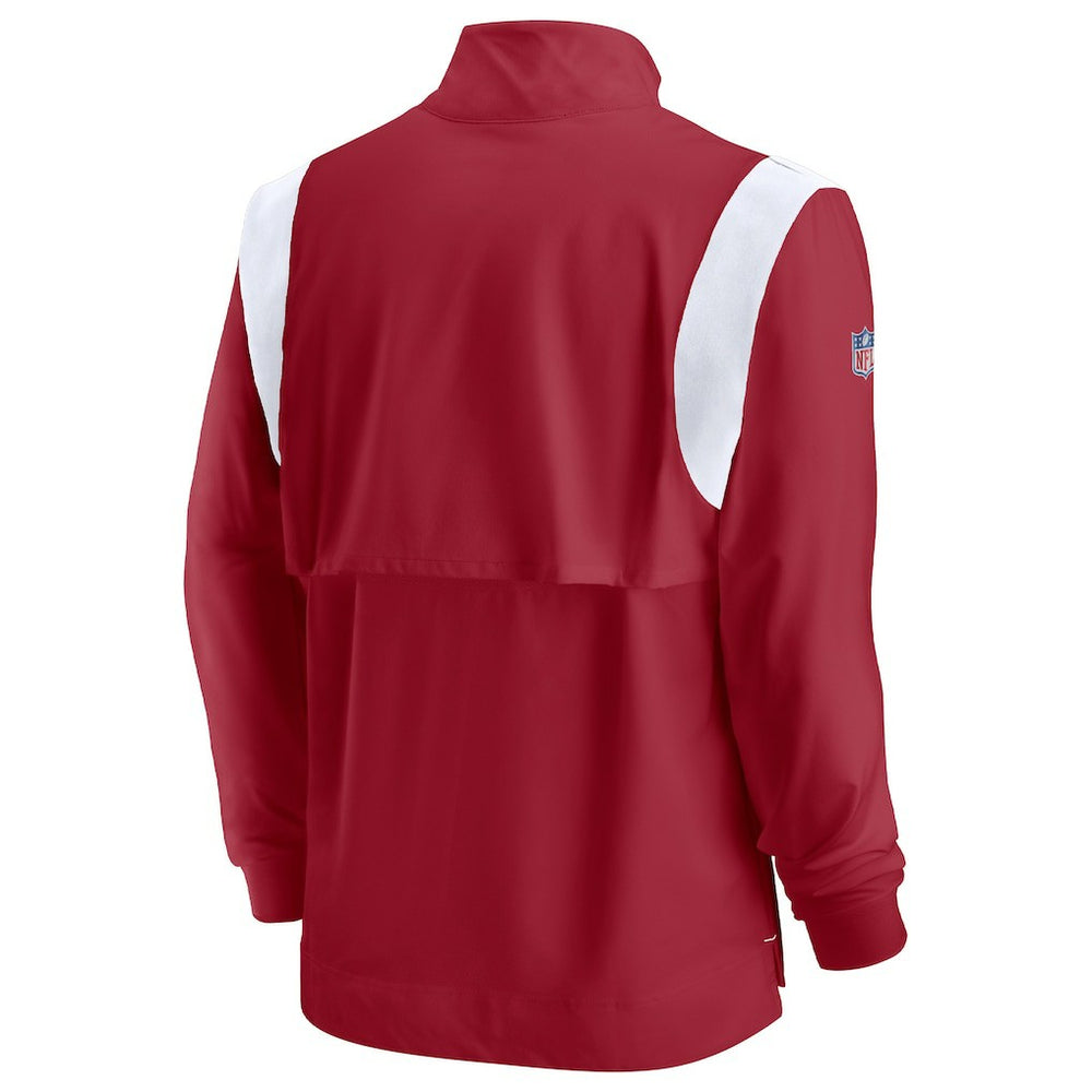 Nike Arizona Cardinals Sideline Coaches Chevron Lockup Quarter-Zip Top Cardinal