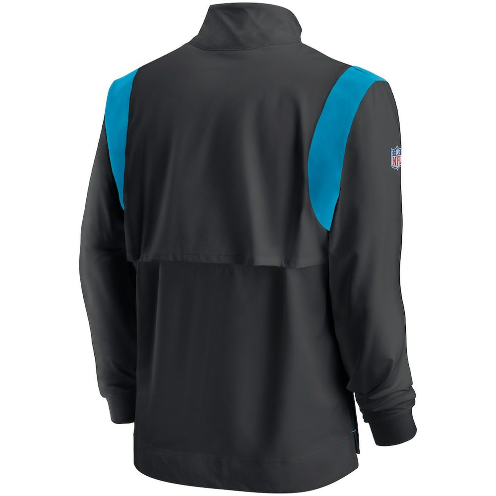 Nike Carolina Panthers Sideline Coach Chevron Lockup Quarter-Zip Long Sleeve Top Black