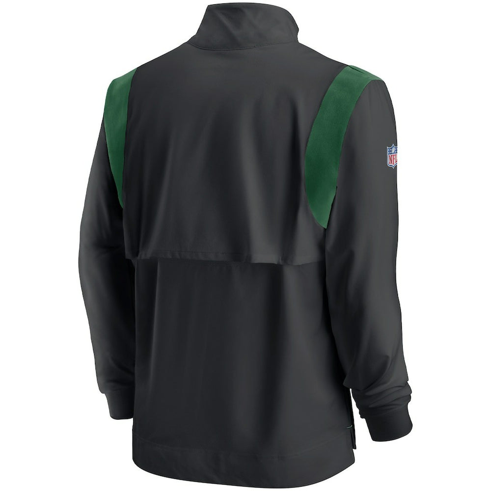Nike New York Jets Sideline Coach Chevron Lockup Quarter-Zip Long Sleeve Top Black