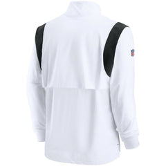 Nike Las Vegas Raiders Sideline Coach Chevron Lockup Quarter-Zip Long Sleeve Top White