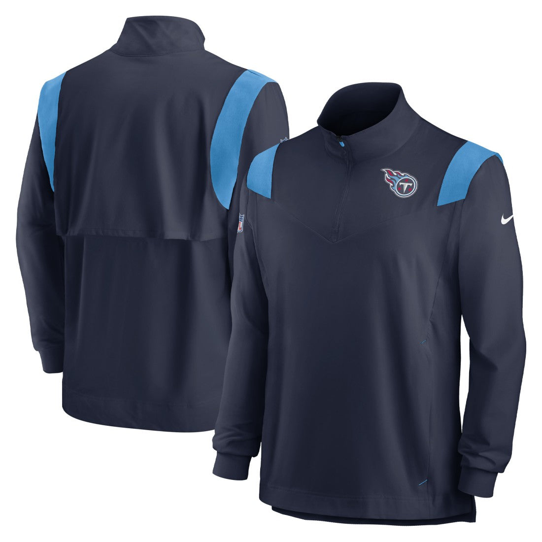 Nike Tennessee Titans Sideline Coach Chevron Lockup Quarter-Zip Long Sleeve Top Navy