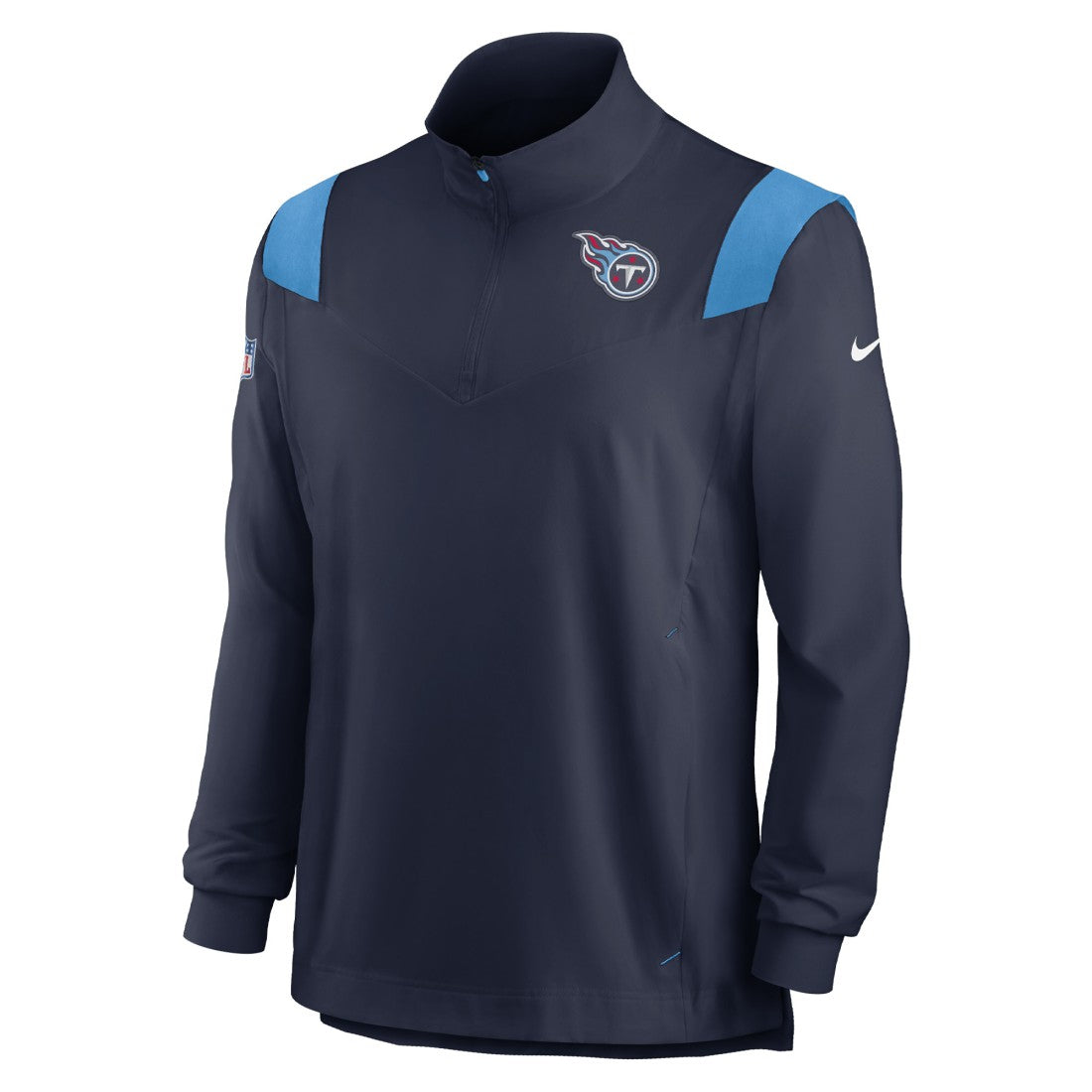 Nike Tennessee Titans Sideline Coach Chevron Lockup Quarter-Zip Long Sleeve Top Navy