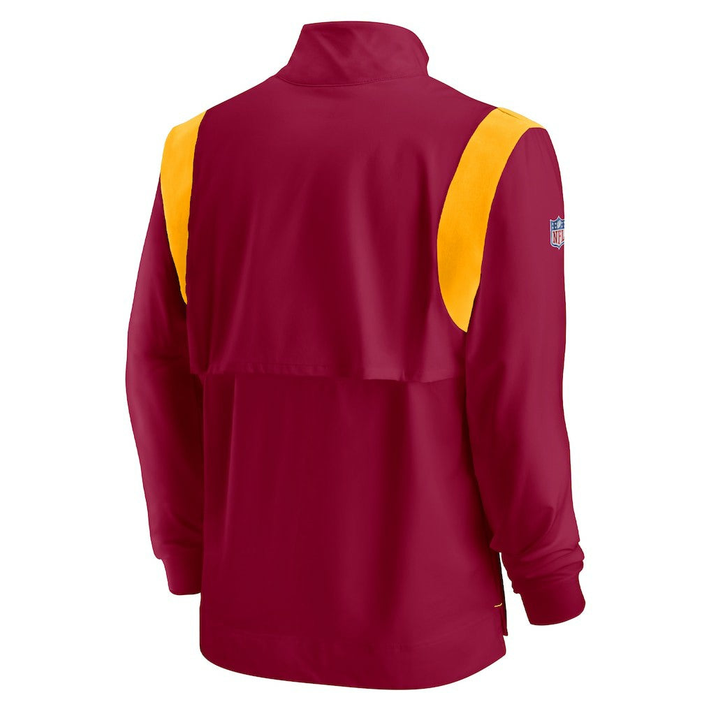 Nike Washington Commanders Sideline Coach Chevron Lockup Quarter-Zip Long Sleeve Top Burgundy