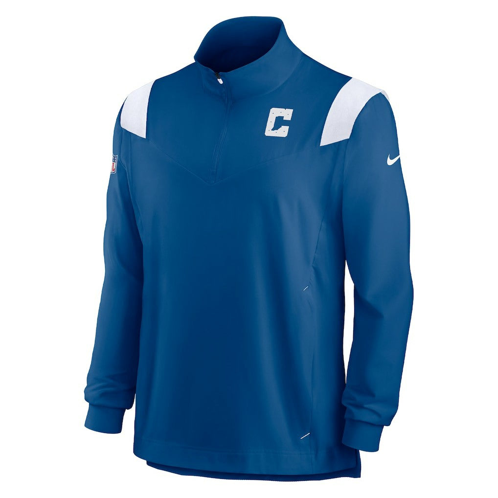 Nike Indianapolis Colts Sideline Coach Chevron Lockup Quarter-Zip Long Sleeve Top Royal