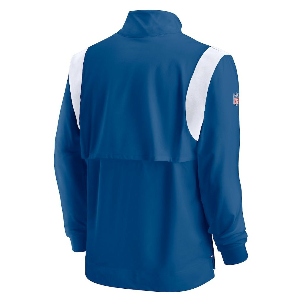 Nike Indianapolis Colts Sideline Coach Chevron Lockup Quarter-Zip Long Sleeve Top Royal