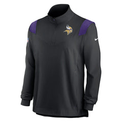 Nike Minnesota Vikings Sideline Coach Chevron Lockup Quarter-Zip Long Sleeve Top Black