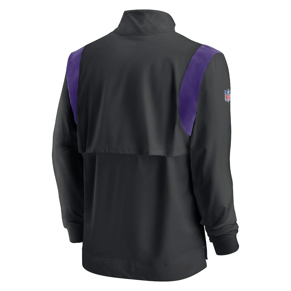 Nike Minnesota Vikings Sideline Coach Chevron Lockup Quarter-Zip Long Sleeve Top Black