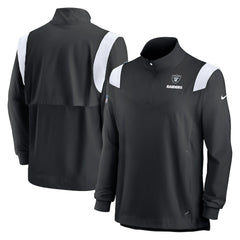 Nike Las Vegas Raiders Sideline Coach Chevron Lockup Quarter-Zip Long Sleeve Top Black