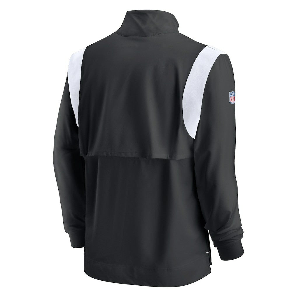 Nike Las Vegas Raiders Sideline Coach Chevron Lockup Quarter-Zip Long Sleeve Top Black