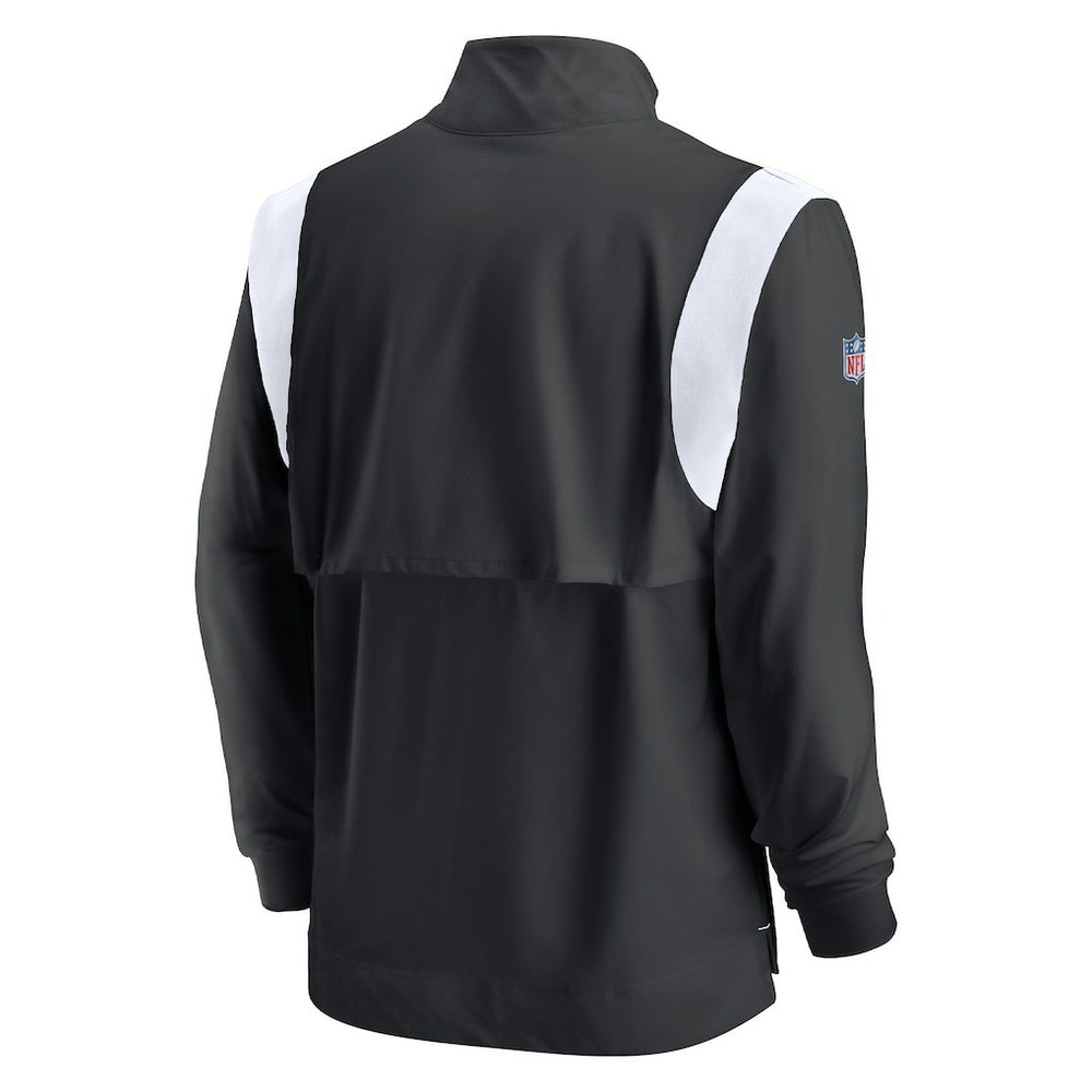 Nike Las Vegas Raiders Sideline Coach Chevron Lockup Quarter-Zip Long Sleeve Top Black