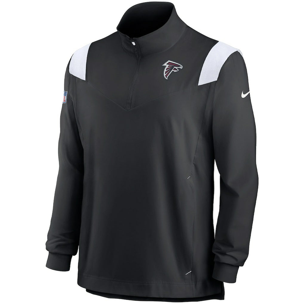 Nike Atlanta Falcons Sideline Coach Chevron Lockup Quarter-Zip Long Sleeve Top Black/White