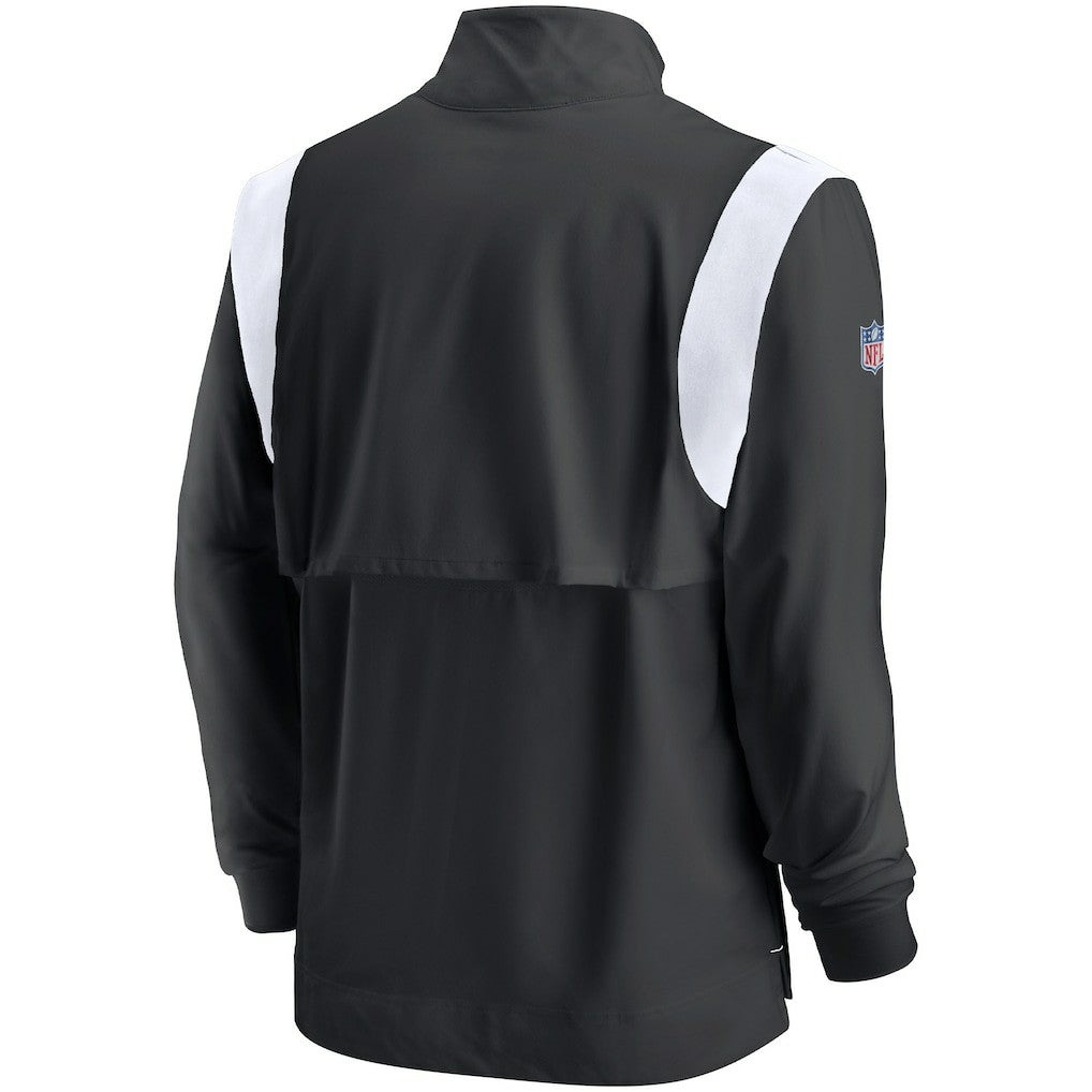 Nike Atlanta Falcons Sideline Coach Chevron Lockup Quarter-Zip Long Sleeve Top Black/White