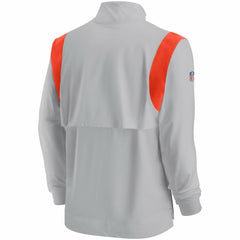 Nike Cleveland Browns Sideline Coach Chevron Lockup Quarter-Zip Long Sleeve Top Gray