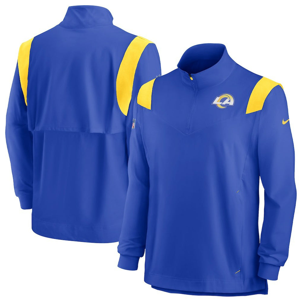 Nike Los Angeles Rams Sideline Coach Chevron Lockup Quarter-Zip Long Sleeve Top Royal