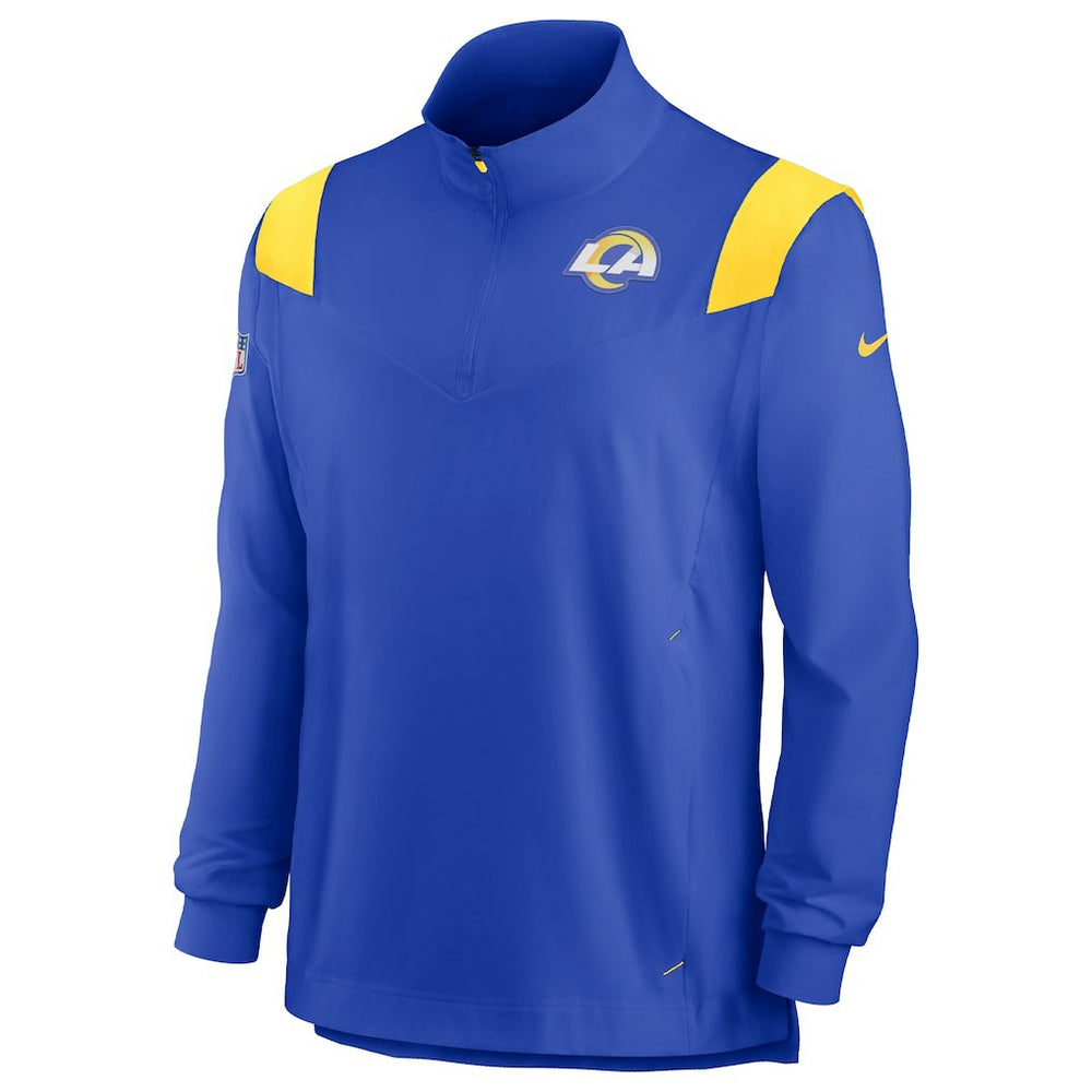 Nike Los Angeles Rams Sideline Coach Chevron Lockup Quarter-Zip Long Sleeve Top Royal