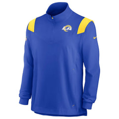 Nike Los Angeles Rams Sideline Coach Chevron Lockup Quarter-Zip Long Sleeve Top Royal