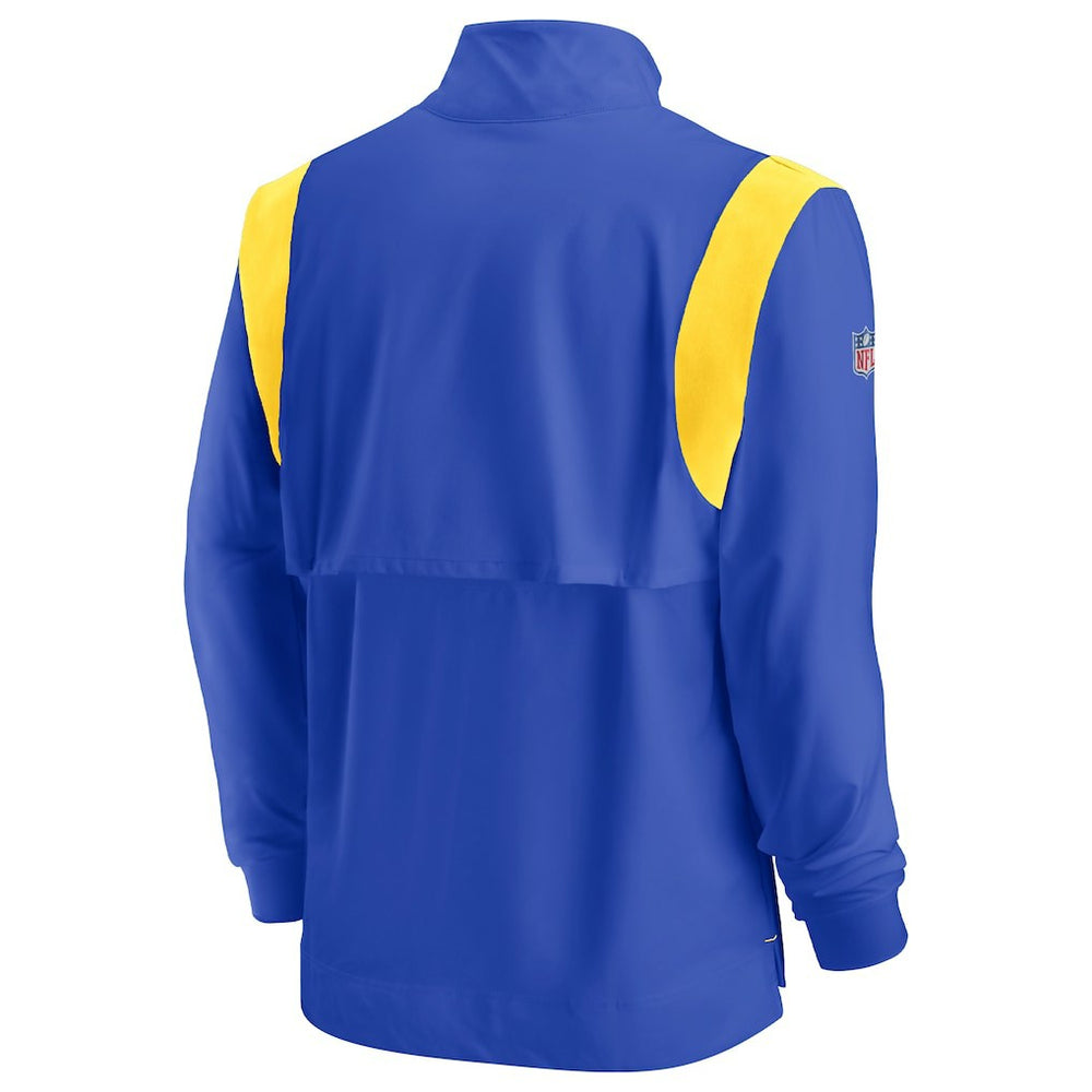 Nike Los Angeles Rams Sideline Coach Chevron Lockup Quarter-Zip Long Sleeve Top Royal