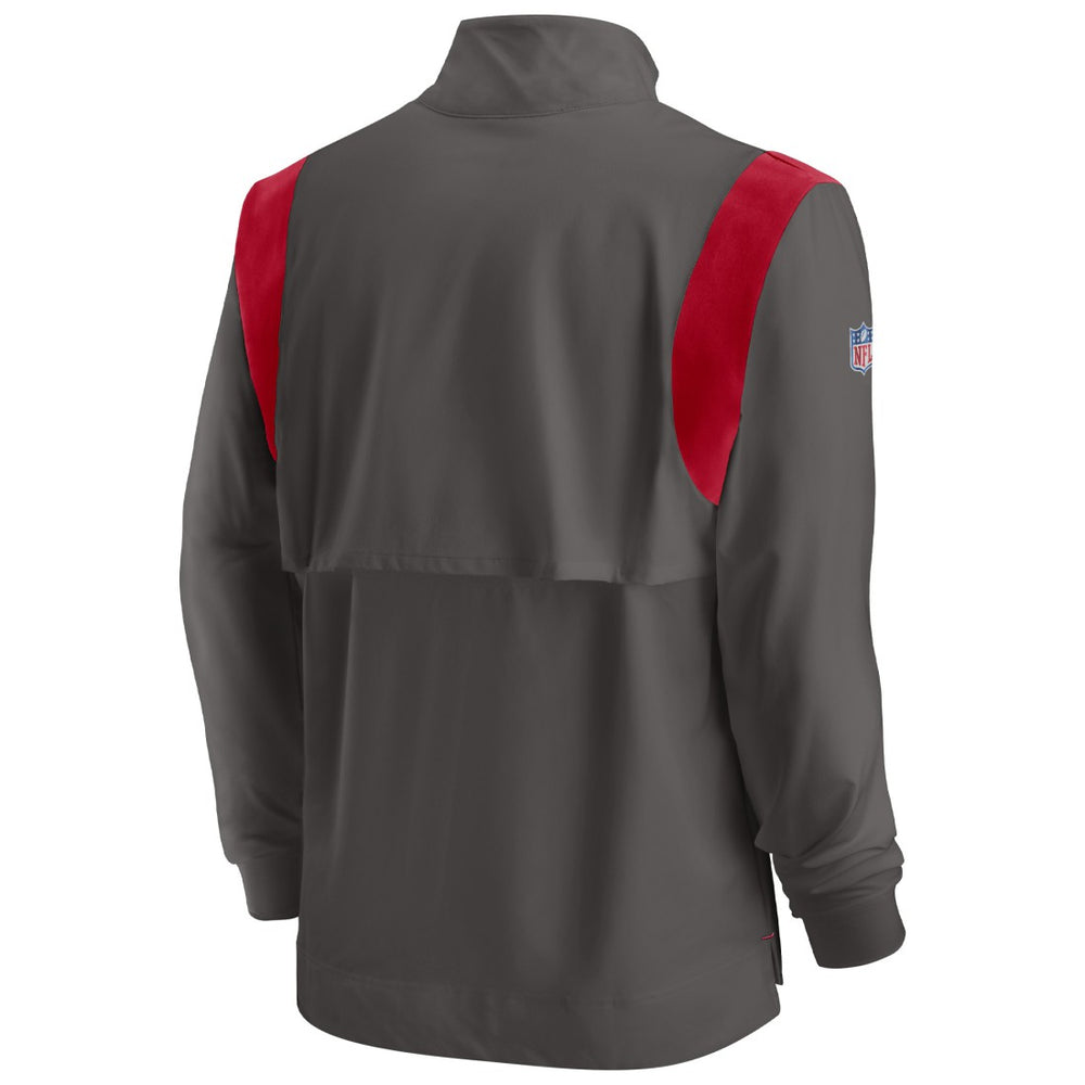 Nike Tampa Bay Buccaneers Sideline Coach Chevron Lockup Quarter-Zip Long Sleeve Top Pewter