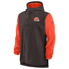 Nike Cleveland Browns Sideline Player Quarter-Zip Hoodie Brown/Orange