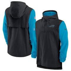 Nike Carolina Panthers Sideline Player Quarter-Zip Hoodie Black/Blue