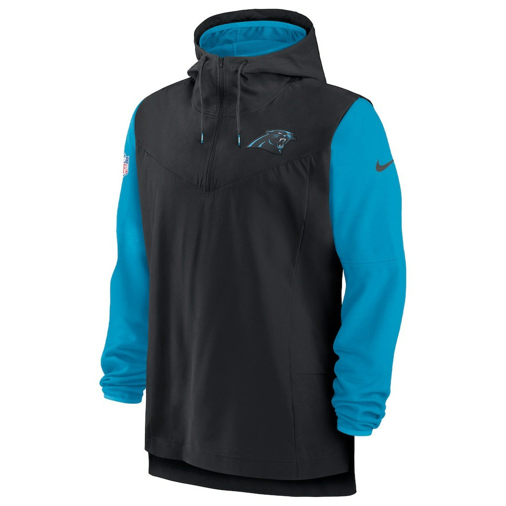 Nike Carolina Panthers Sideline Player Quarter-Zip Hoodie Black/Blue