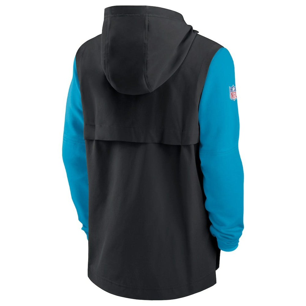 Nike Carolina Panthers Sideline Player Quarter-Zip Hoodie Black/Blue