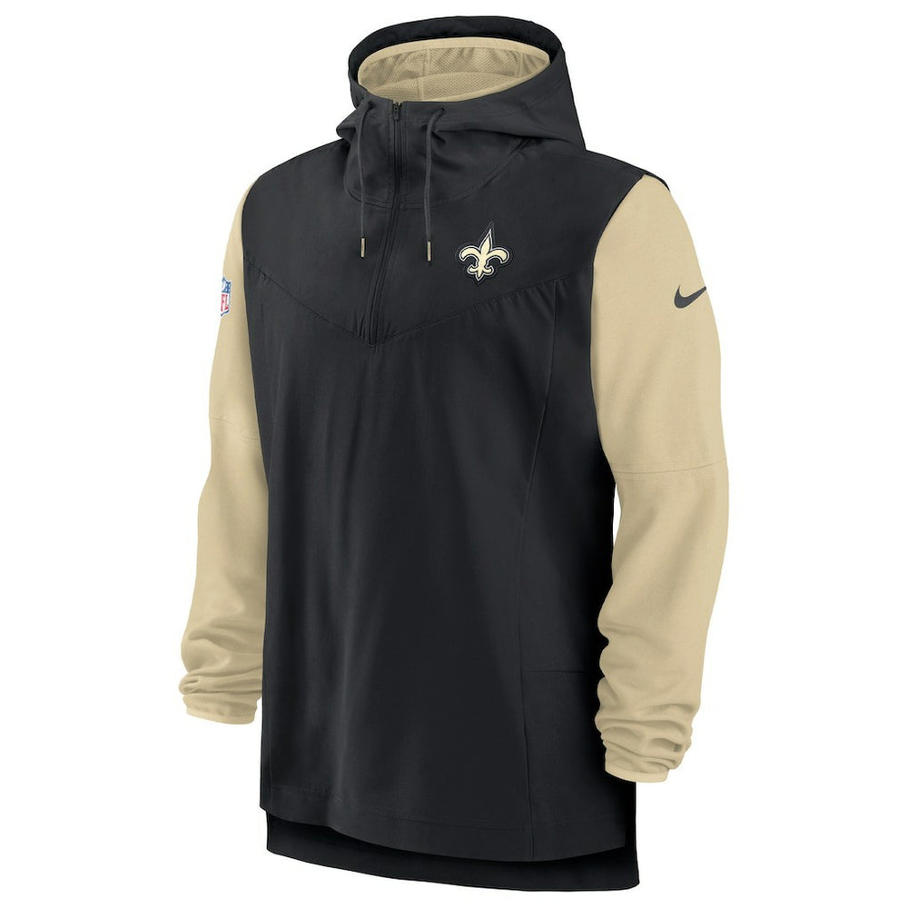 Nike New Orleans Saints Sideline Player Quarter-Zip Hoodie Black/Gold