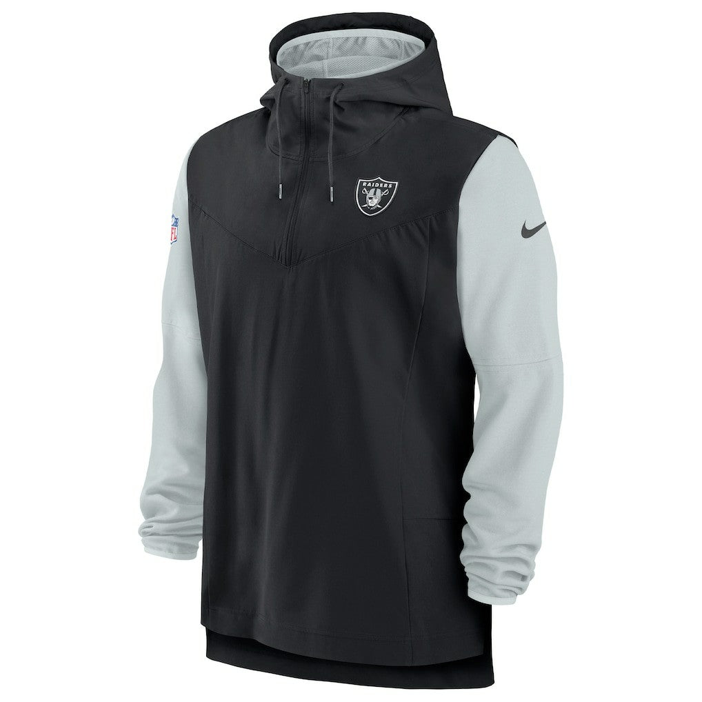 Nike Las Vegas Raiders Sideline Player Quarter-Zip Hoodie Jacket Black/Silver