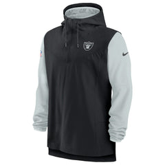 Nike Las Vegas Raiders Sideline Player Quarter-Zip Hoodie Jacket Black/Silver