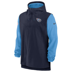 Nike Tennessee Titans Sideline Player Quarter-Zip Hoodie Navy/Light Blue