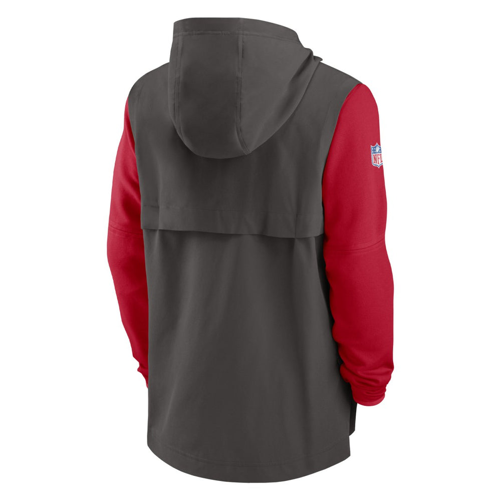 Nike Tampa Bay Buccaneers Sideline Player Quarter-Zip Hoodie Pewter/Red