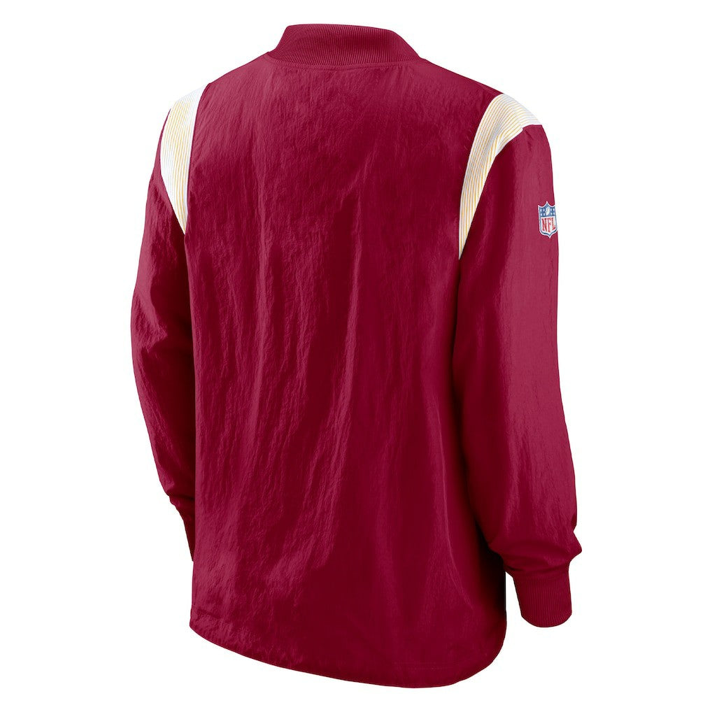 Nike Washington Commanders Sideline Athletic Stack V-Neck Pullover Windshirt Jacket Burgundy