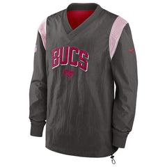 Nike Tampa Bay Buccaneers Sideline Athletic Stack V-Neck Pullover Windshirt Jacket Pewter