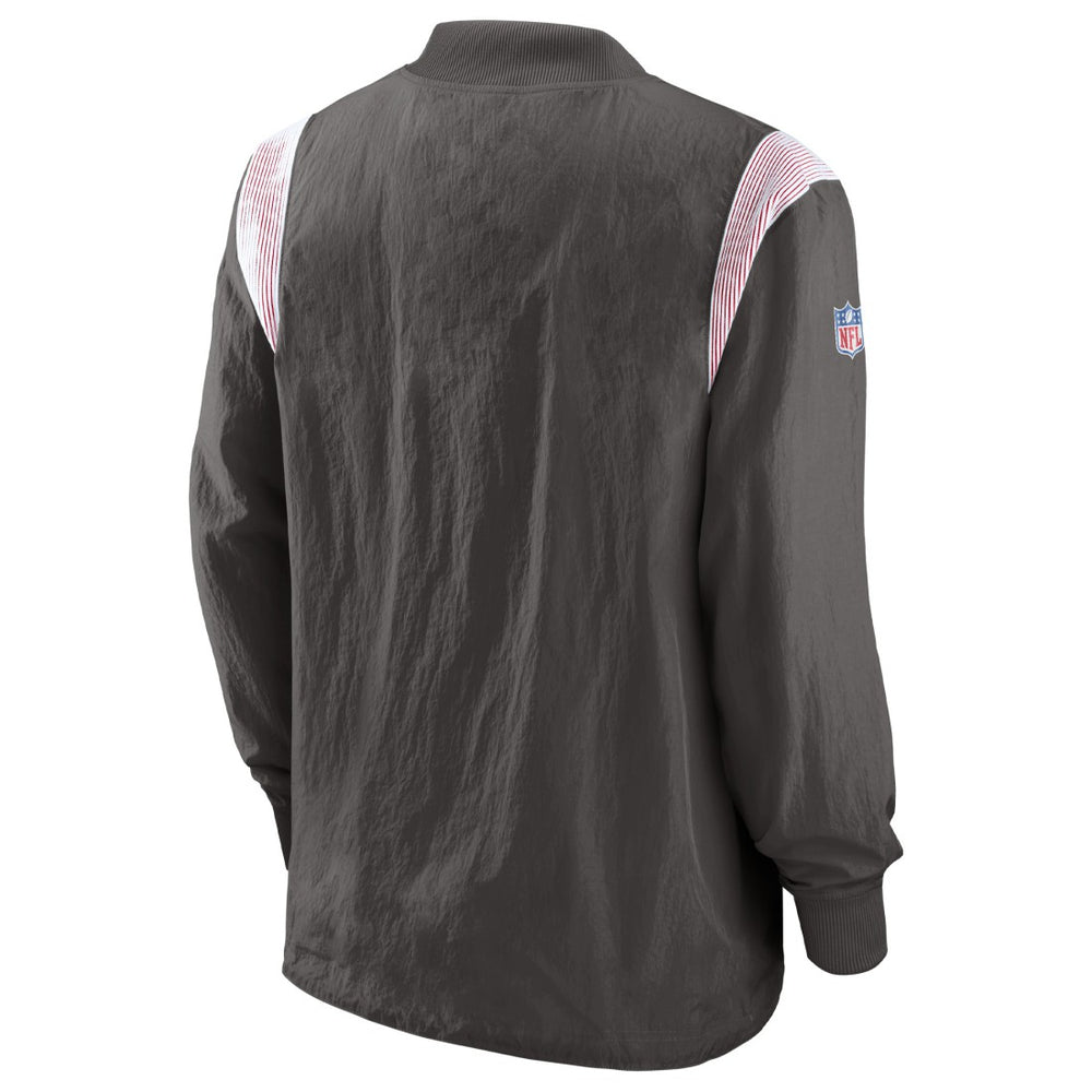Nike Tampa Bay Buccaneers Sideline Athletic Stack V-Neck Pullover Windshirt Jacket Pewter