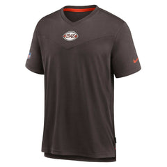 Nike Cleveland Browns Sideline Coaches Vintage Chevron Performance V-Neck T-Shirt Brown