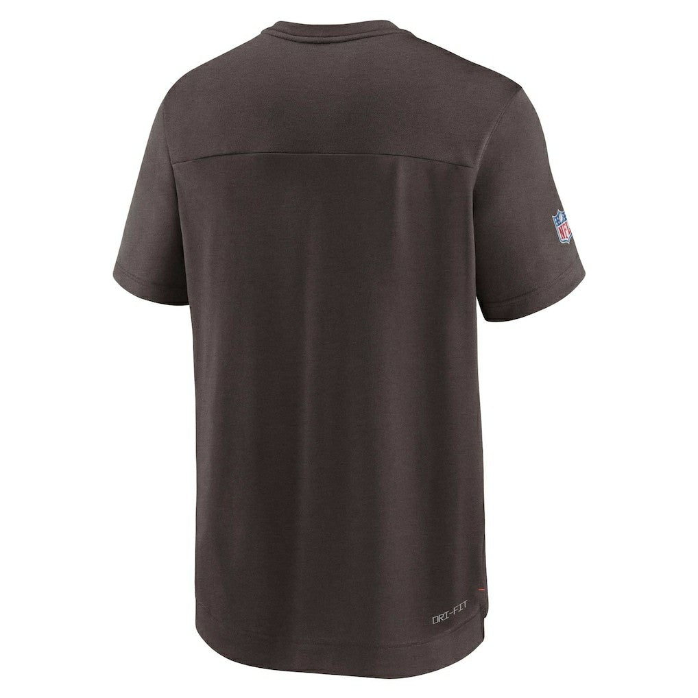 Nike Cleveland Browns Sideline Coaches Vintage Chevron Performance V-Neck T-Shirt Brown