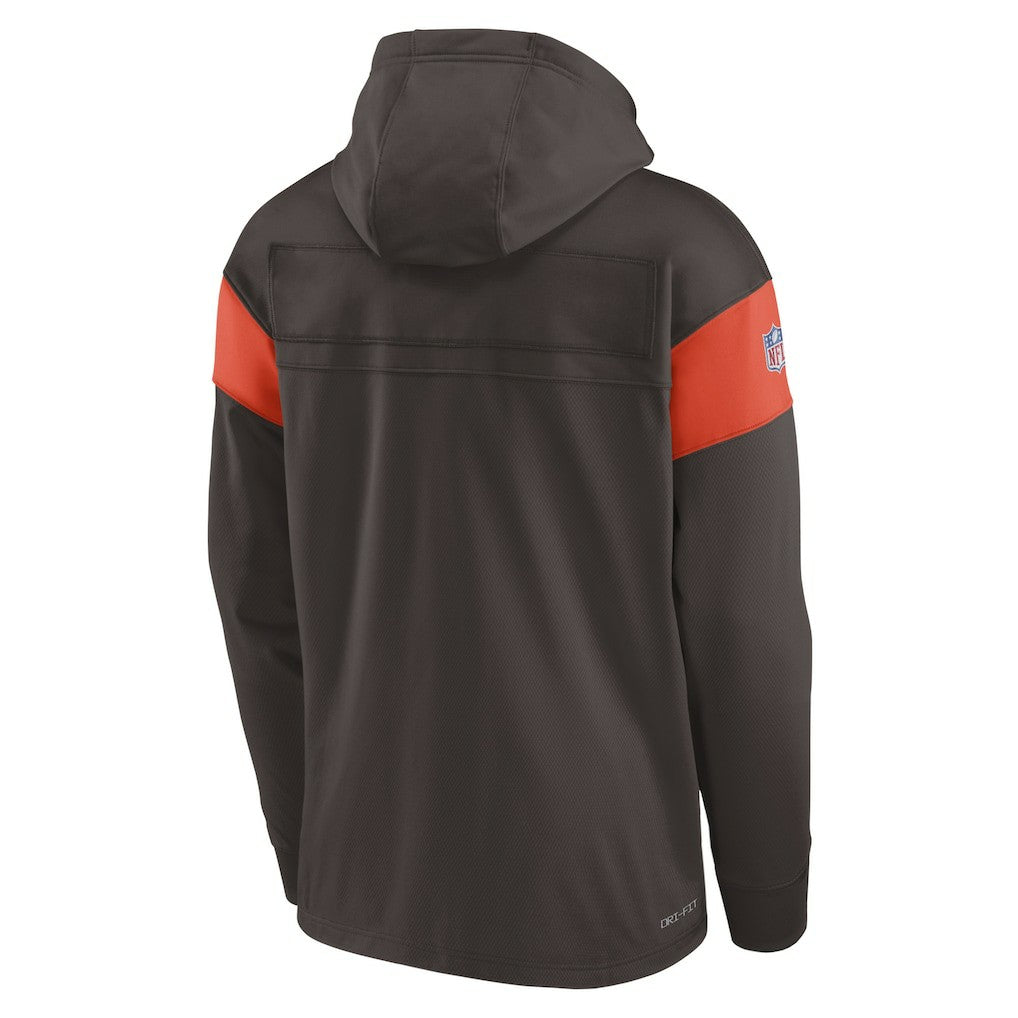 Nike Cleveland Browns Sideline Arch Jersey Performance Pullover Hoodie Brown