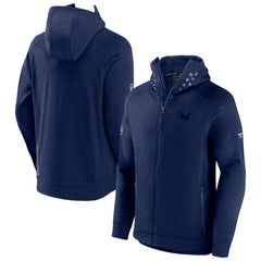 Washington Capitals Fanatics Authentic Pro Road Tech Lightweight Full-Zip Hoodie Jacket - Heather Navy - NHL 4509599
