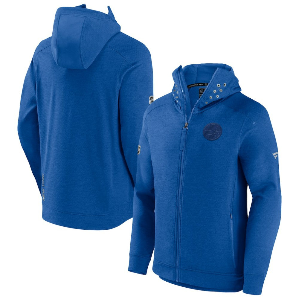 New York Islanders Fanatics Authentic Pro Road Tech Lightweight Full-Zip Hoodie Jacket - Heather Royal - NHL 4509606