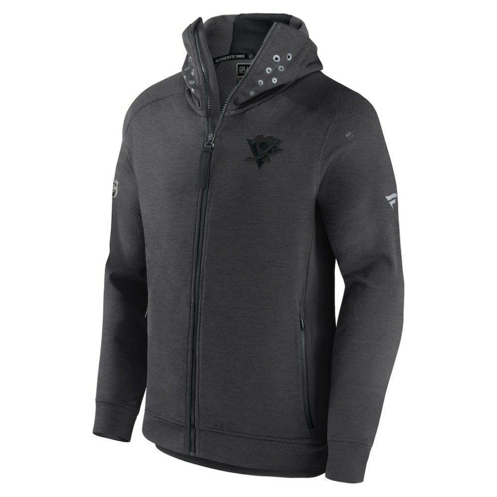 Pittsburgh Penguins Fanatics Authentic Pro Road Tech Lightweight Full-Zip Hoodie Jacket - Charcoal - NHL 4509613