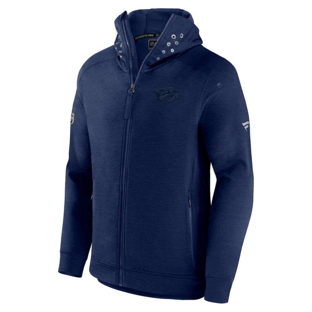 Nashville Predators Fanatics Authentic Pro Road Tech Lightweight Full-Zip Hoodie Jacket - Navy - NHL 4509615