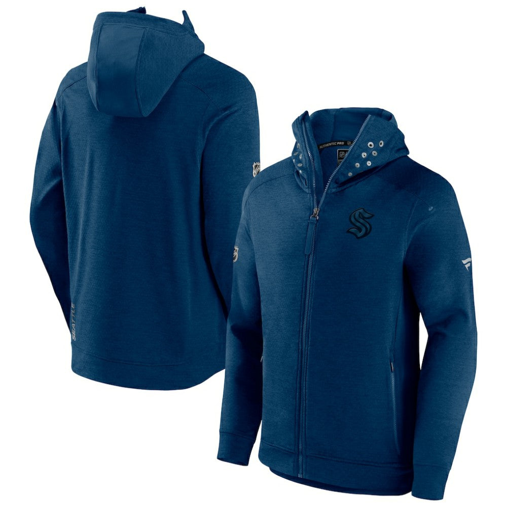 Seattle Kraken Fanatics Authentic Pro Road Tech Lightweight Full-Zip Hoodie Jacket - Navy - NHL 4509621