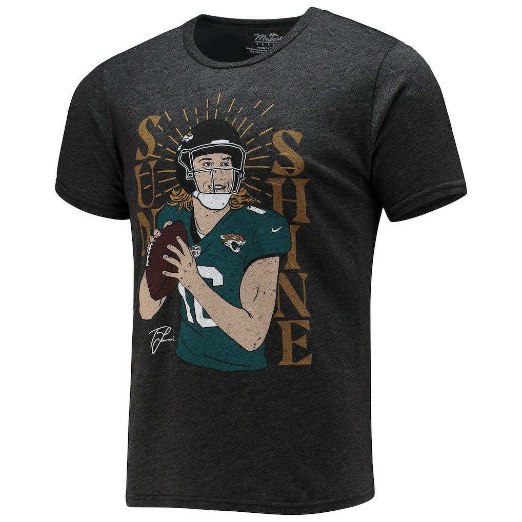 Trevor Lawrence Jacksonville Jaguars Majestic Threads Tri-Blend Player Graphic T-Shirt Black