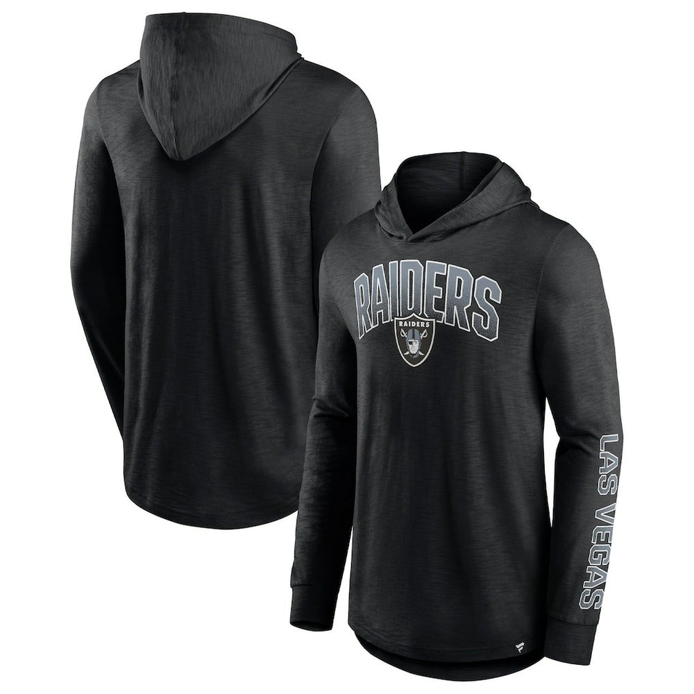 Fanatics Las Vegas Raiders Front Runner Long Sleeve Hooded T-Shirt Black