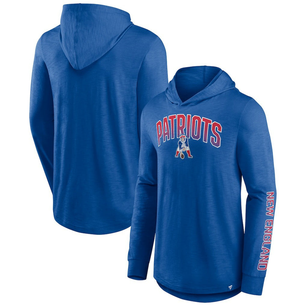Fanatics New England Patriots Front Runner Long Sleeve Hooded T-Shirt Royal