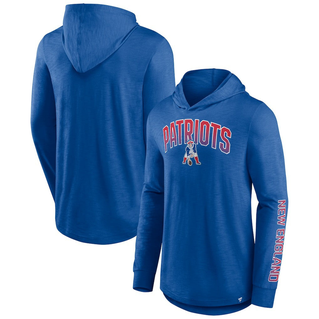 Fanatics New England Patriots Front Runner Long Sleeve Hooded T-Shirt Royal