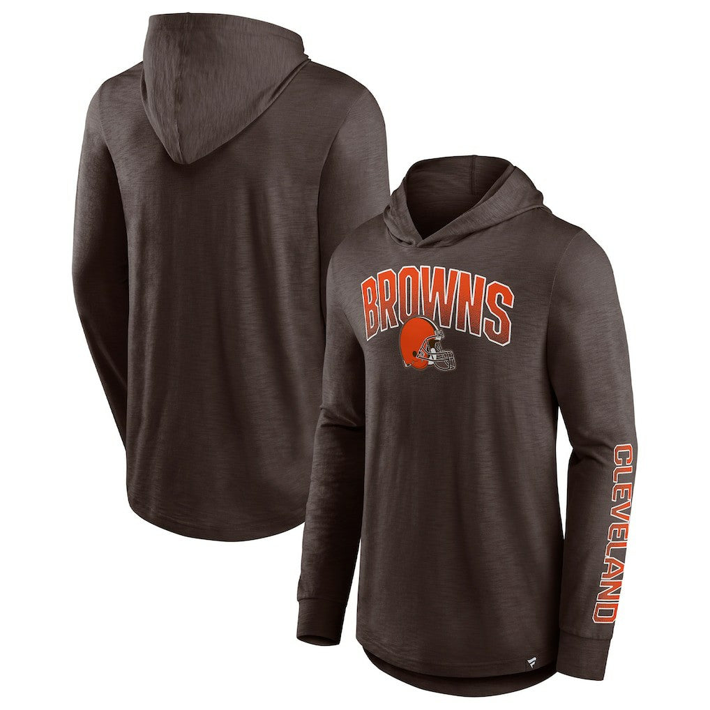 Fanatics Cleveland Browns Front Runner Long Sleeve Hooded T-Shirt Brown