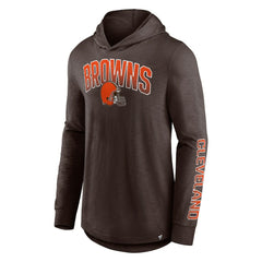 Fanatics Cleveland Browns Front Runner Long Sleeve Hooded T-Shirt Brown