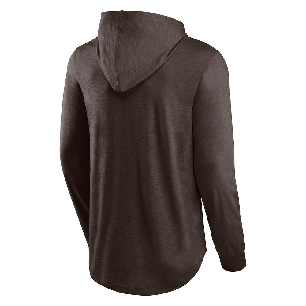 Fanatics Cleveland Browns Front Runner Long Sleeve Hooded T-Shirt Brown